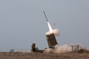 Figure 1: Iron Dome firing on rocket from Gaza Strip