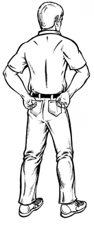 Not only a confident and aggressive posture but a reassuringly normal one.