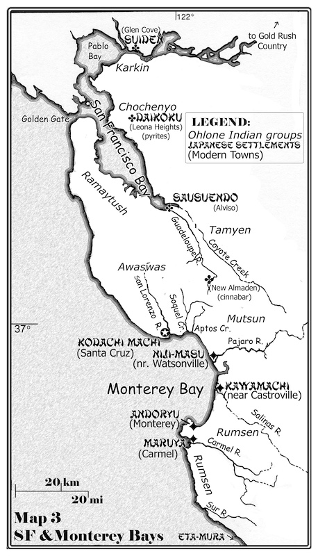 Map of San Francisco and Monterey Bays