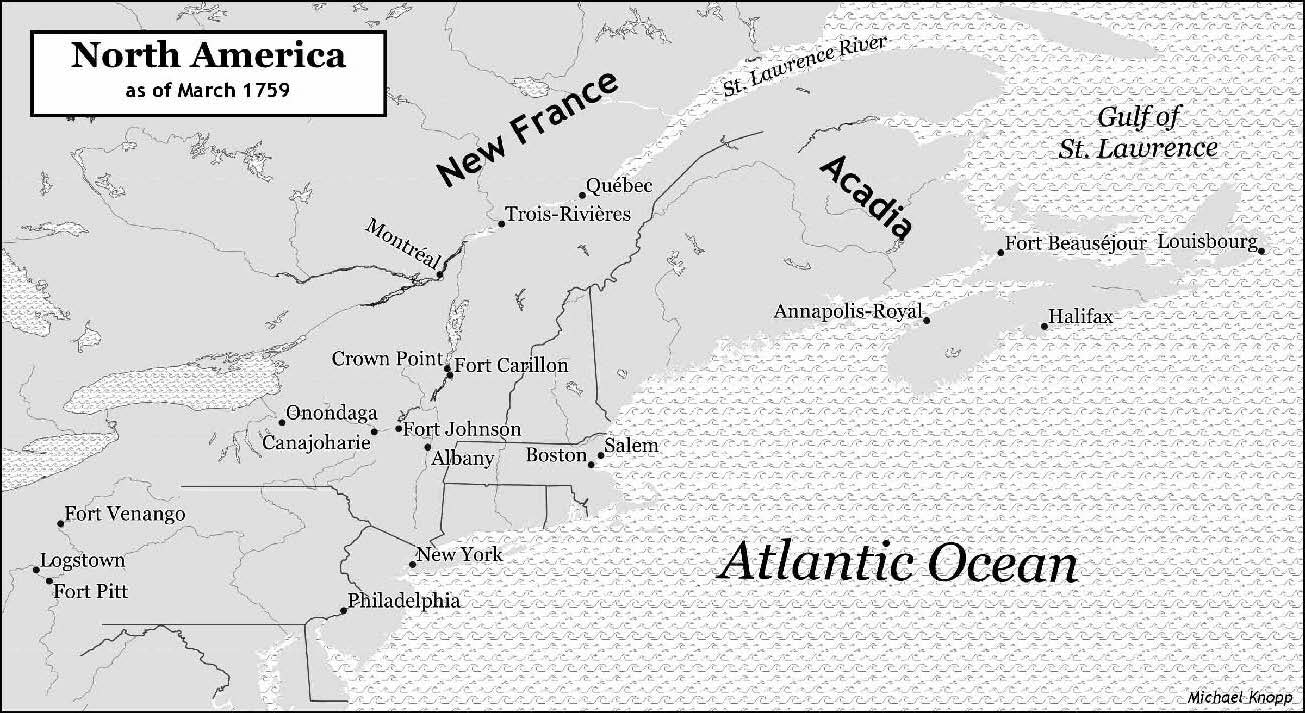 Map of North America as of March 1759