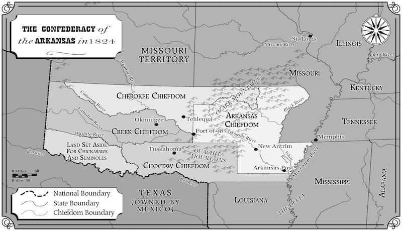 Map: The Confederacy of the Arkansas in 1824