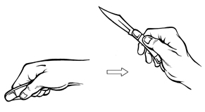 Popping open a folder by holding the handle