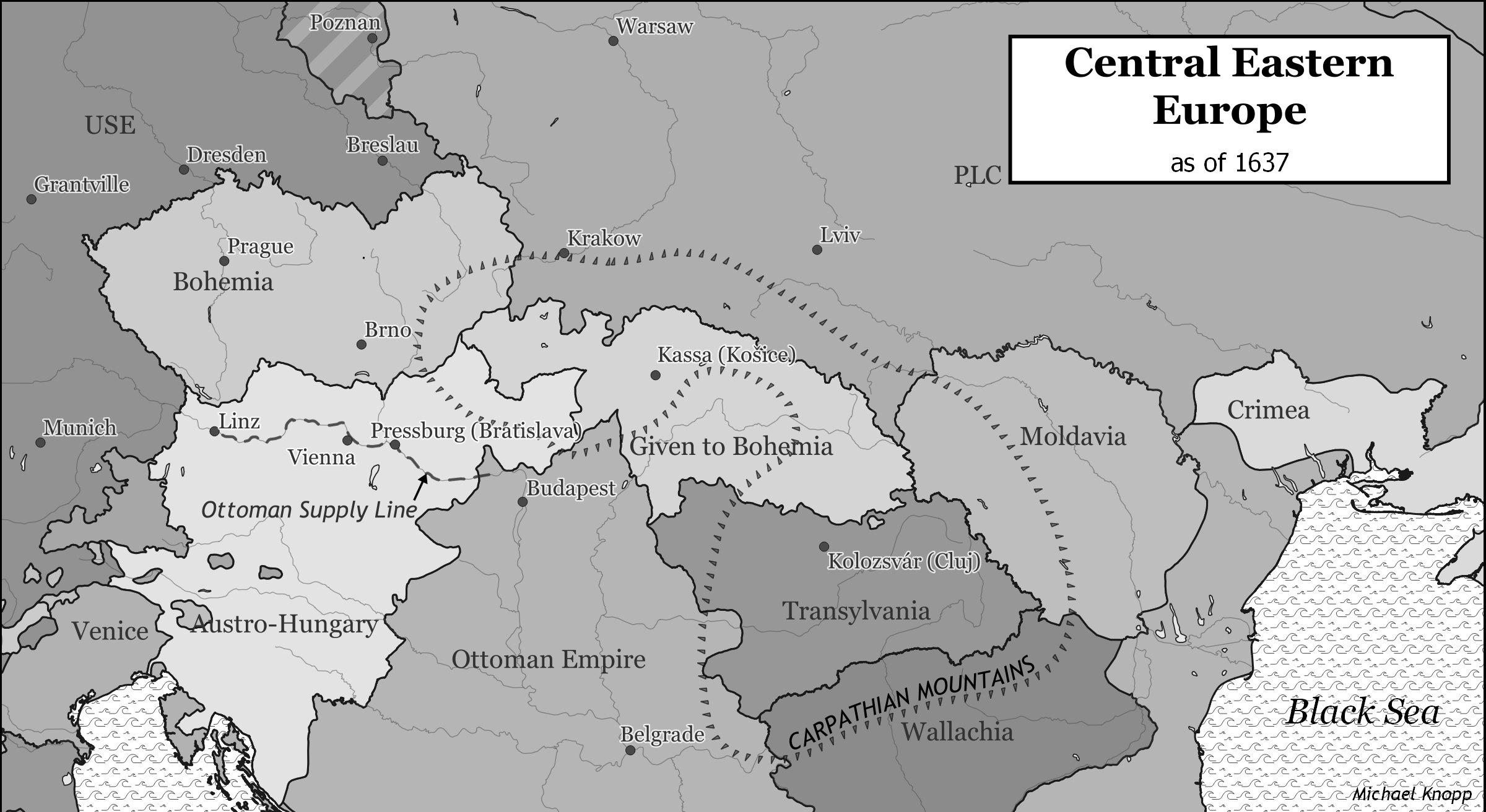 Map of Central Eastern Europe