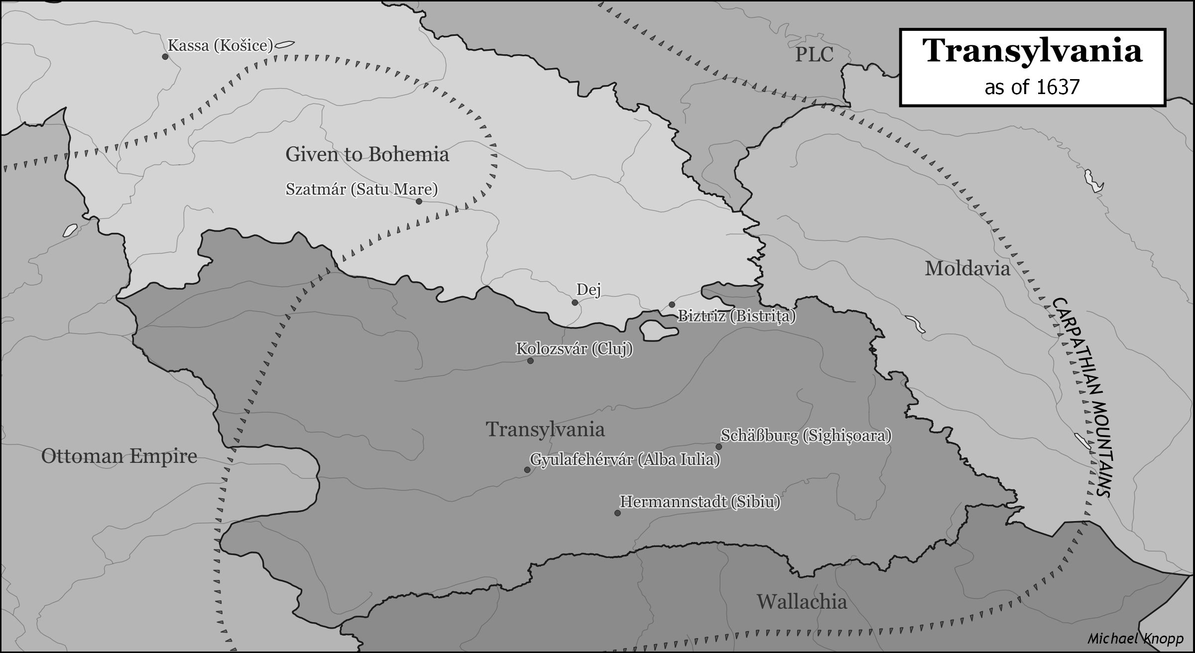 Map of Transylvania