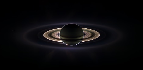 Saturn’s Rings Taken by Cassini. The Sun is behind the planet and Cassini was in its shadow.