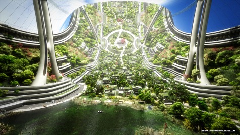 Kalpana One artist’s rendering looking along the direction of spin.